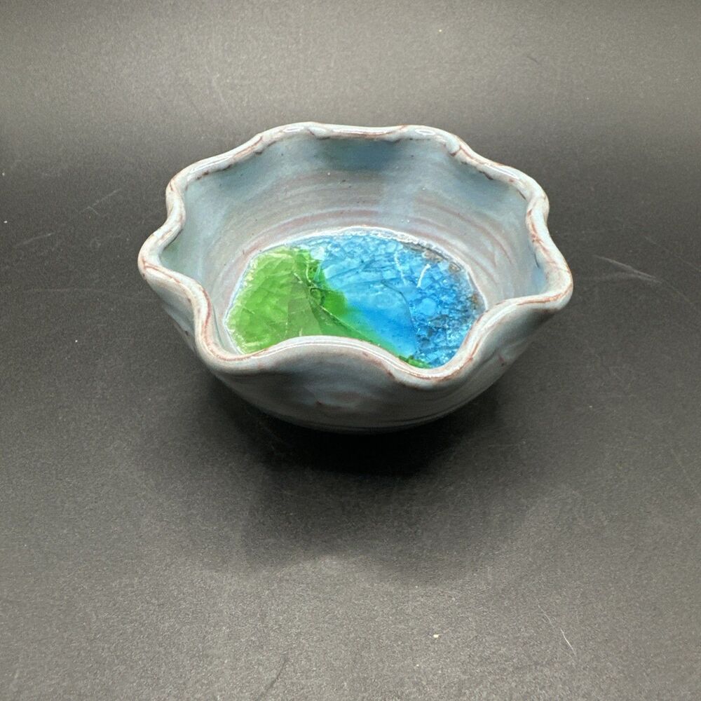 St Croix Art Pottery Signed Bowl / Trinket Dish 3”